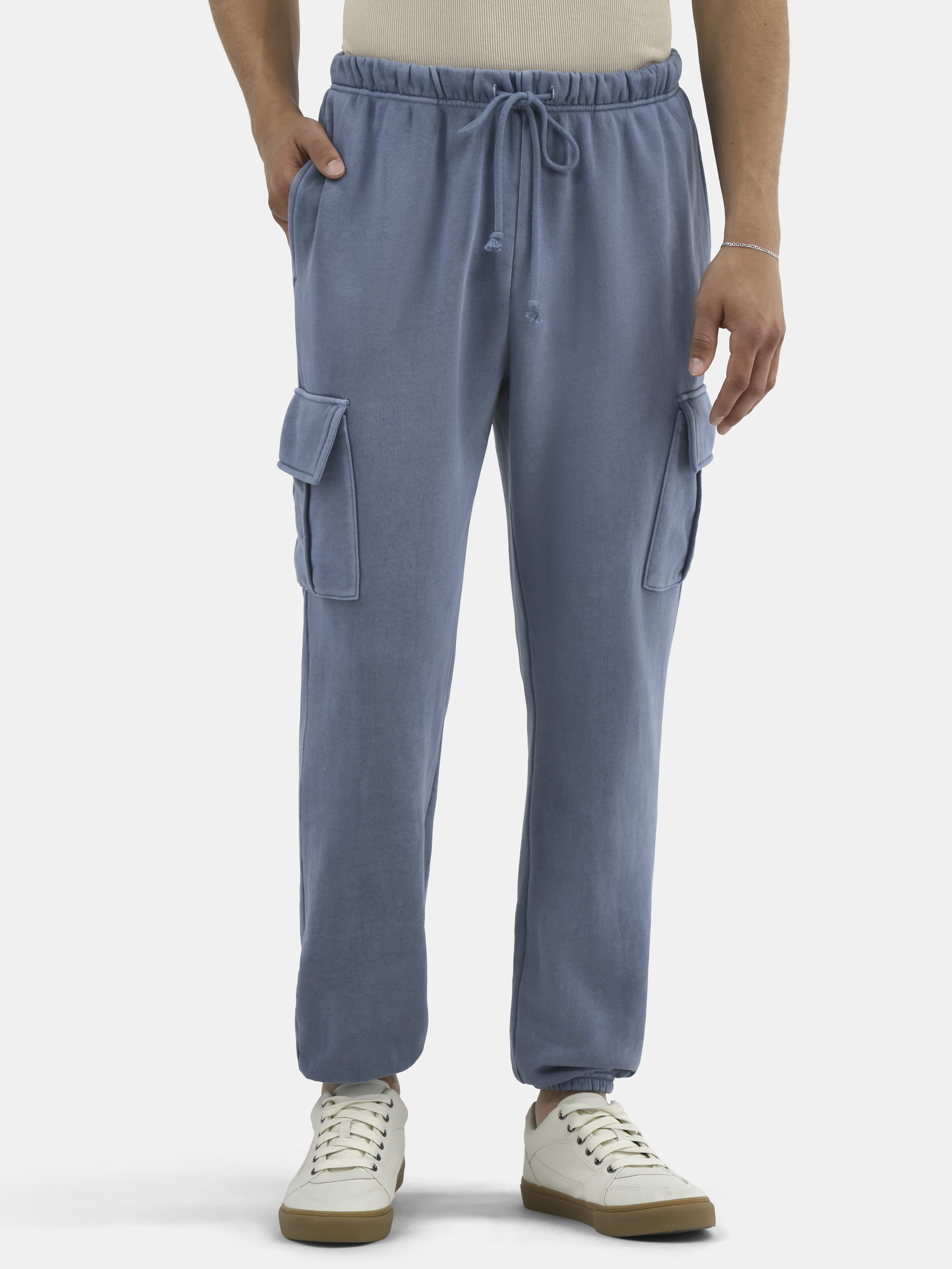No Boundaries Men's \u0026 Big Men's Cargo Jogger Fleece Sweatpants, Sizes XS-5XL